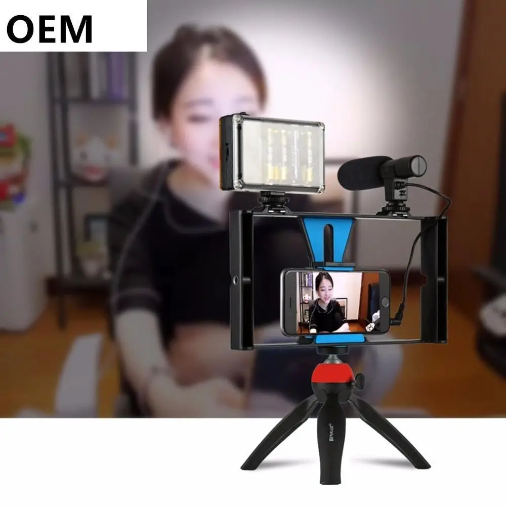 Custom  Dual Handheld Filmmaking Recording Vlogging Video Rig Case Stabilizer Film Steady Handle Grip Rig for  ,Smartphones