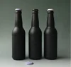 Hot sale custom matt black spray painted colour 330ml glass beer bottle