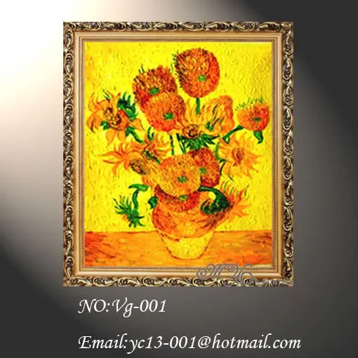 

Factory Supply Hand-painted Van Gogh reproduction sunflower Oil Painting vg-01