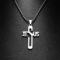 

Fashion Necklaces Stainless Steel JESUS CROSS Necklaces & Pendants Silver Color Chic Women & Men Jewelry Wholesale