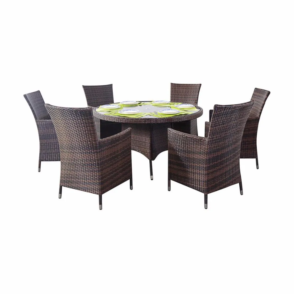 Classic Outdoor Wicker Dining Set Garden Plastic Chair - Buy Round