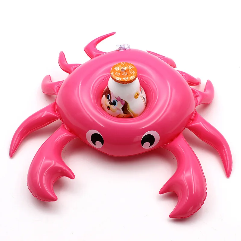 

Creative Swimming Pool Floating Inflatable crab shape drinks holder Inflatable toys water sports goods, Rose red