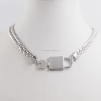 

2019 wholesale silver jewellery chain lock and key glow dark necklace