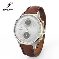 

2019 New Custom Fashion Luxury Smart Fitness Stainless Steel Wristwatches 3atm Water Resistant Leather Quartz Hybrid Watch