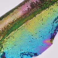 

45*150cm Colorful Aluminum Mesh Metal Trim Rhinestone Fabric Sheet Crystal Appliques for DIY Kendall Dress Bag Making