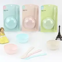 

Portable Beauty Makeup Plastic spoon spatula DIY Candy Color Face Mask Bowl Set