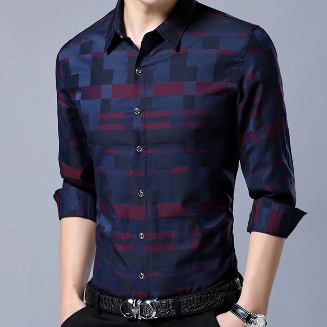 

low price jacquard shirt for men, Plaid