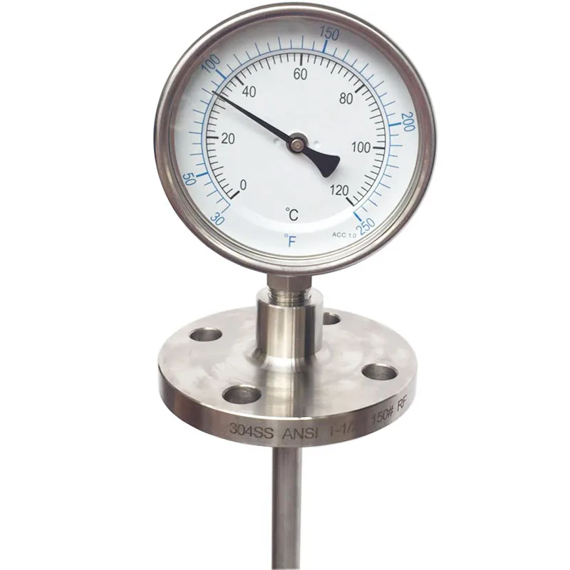 4 Inch Dial Industrial Flange Bimetal Thermometers Buy 4 Inch Bimetal