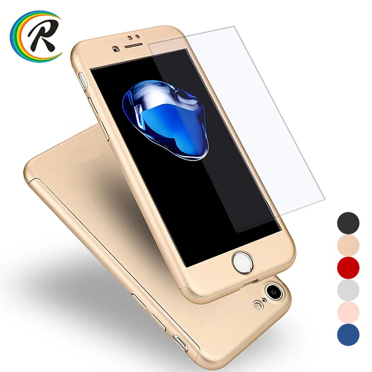 

Shockproof Full Cover with Tempered Glass for iPhone 8 8 plus case 360