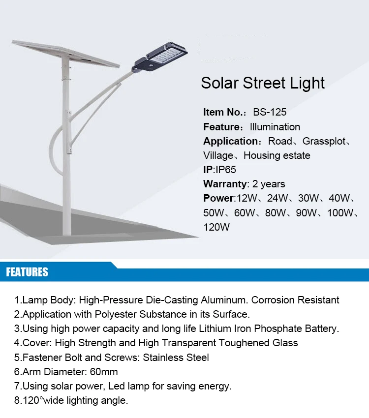 Low Price China 70 20 Watt 20w Price List Led Solar Power Street Light Lamp