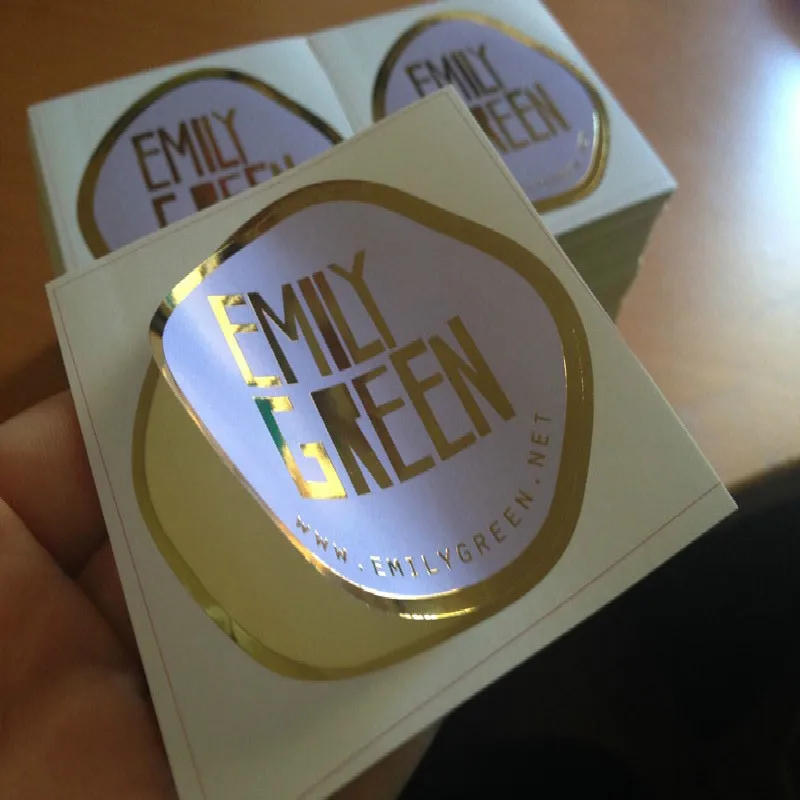 Custom Transparent Hot Stamping Gold Foil Vinyl Sticker Die Cut