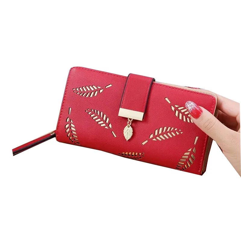 

Hot Sale Women Clutch Wallet Top Quality PU Leather Wallets Female Long Wallet Women Double Zipper Purse Coin Purse Women, Red, purple, green, black, pink, sky blue, apricot, brown
