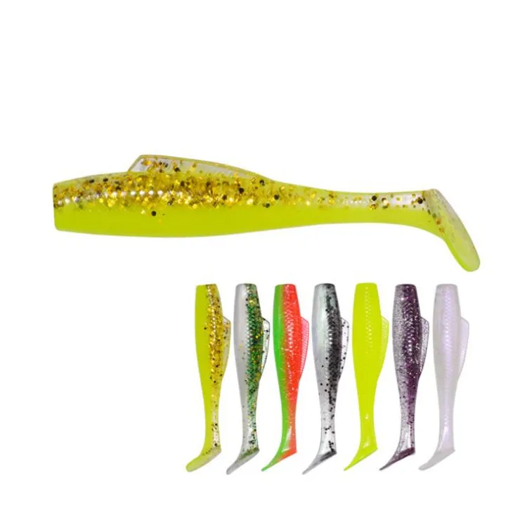 

Hot Sale 85mm 5g Artificial Plastic Bait Soft Fish Lure Shad Metal pvc fishing lure, 7 colors