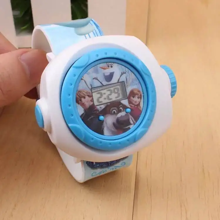 Cartoon printed cheap kids projector watch