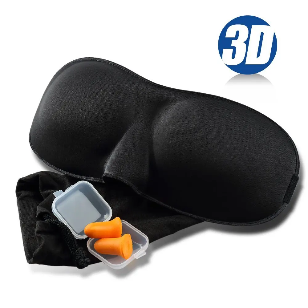 

Colorful Customized Eco-friendly Natural Silk Sleep Eye Mask With Bag, Black/ blue/ red/purple/green etc.