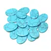 Oval double flat cut synthetic turquoise stone