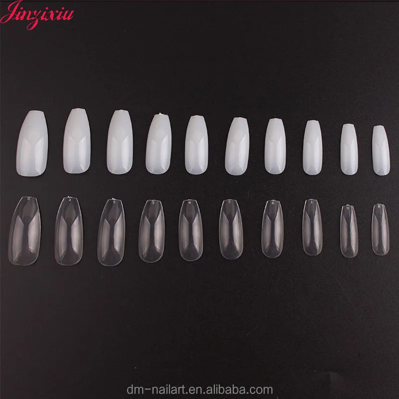 500pcs package coffin nail tips wholesale U-shape Acrylic Nail Tips Fake Plastic Fingernails