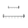 Kitchen Sliding Hooks Solid Stainless Steel Hanging Rack Rail with 6 Utensil Removable S Hooks for Towel, Pot Pan, Spoon