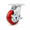 China Manufacturer Suppliers Wholesale 150mm 6inch Swivel Plate Cast Iron Core PU Industrial Heavy Duty Trolley Caster Wheels