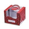 Wholesale Large Transparent Windows Birthday Cupcake Packaging Corrugated Cake Box With Handle