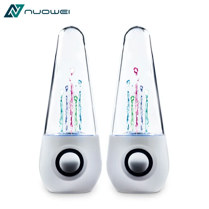 

New design waterproof bluetooth speaker colorful lights wireless speaker with USB spray water dance, White/black