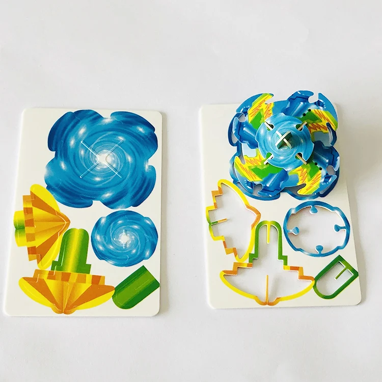 促销礼品迷你塑料 pp 旋转顶级玩具拼图卡为孩子们