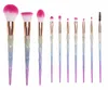 Rainbow Handle makeup brush/ 10 pcs Glitter Makeup Brush Set