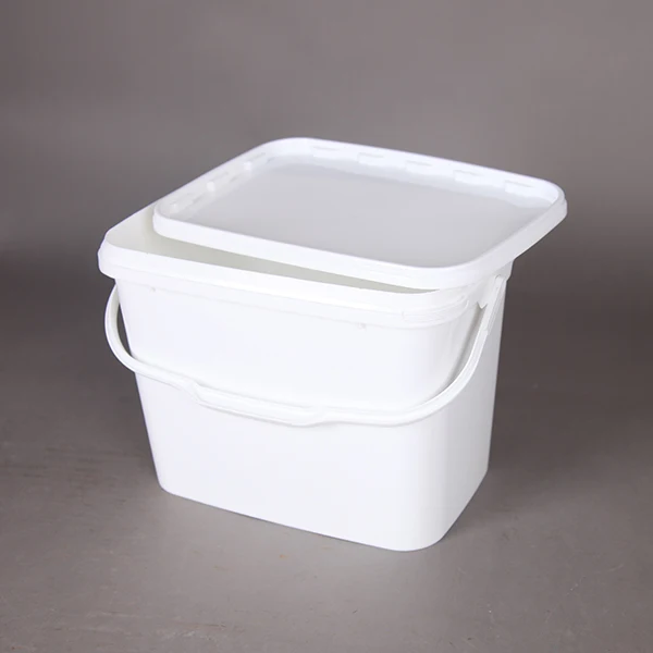 长方形/方形 9l 透明白色塑料桶带把手,油漆使用塑料桶