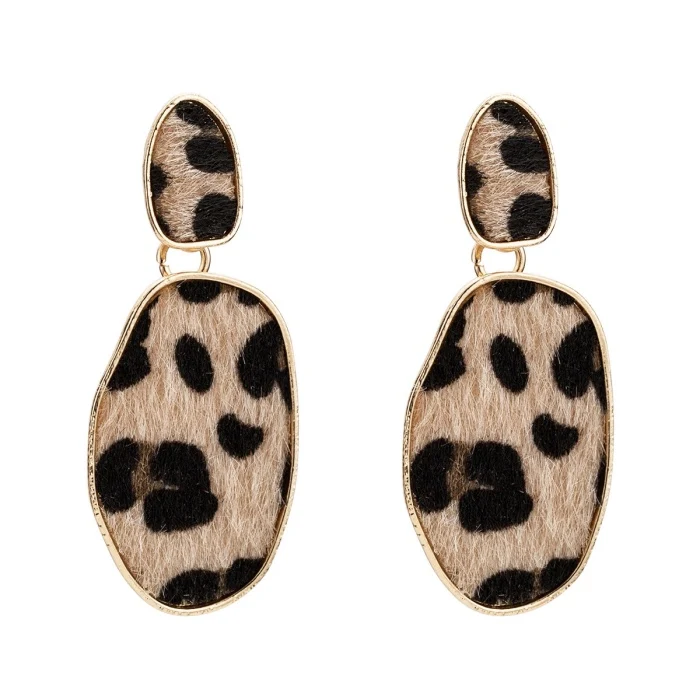 

Fancy Statement Girl Jewelry Fashionable Boho Print Leopard Earrings