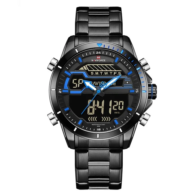 

2019 Men Watch New NAVIFORCE Top Brand Luxury Men's Military Sports Watch Men Stainless Steel Clock Waterproof Wristwatch, 5-color