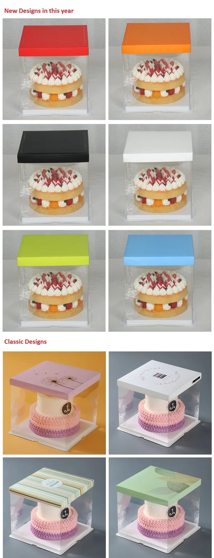 Birthday Cake Container Two Tier Plastic 7 Inch Food Uv Coating