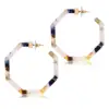 JD Jewelry Custom big hoop earrings gold-plated hexagonal shape statement earring acrylic acetate earrings dangles