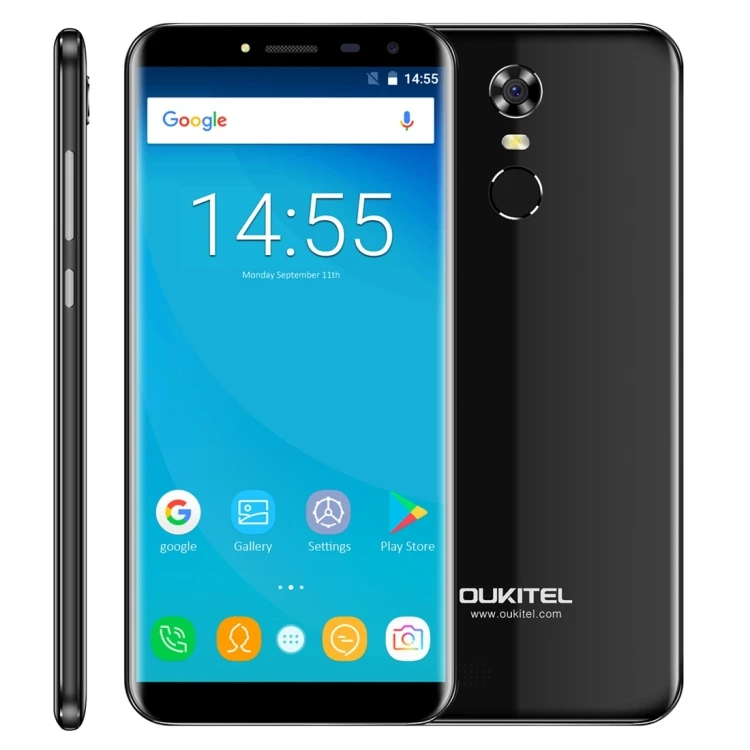 

Best Selling OUKITEL C8 Smartphone 2GB+16GB Fingerprint Identification 5.5 inch Android 7.0 Mobile Phone Network 3G Cell Phone, Black