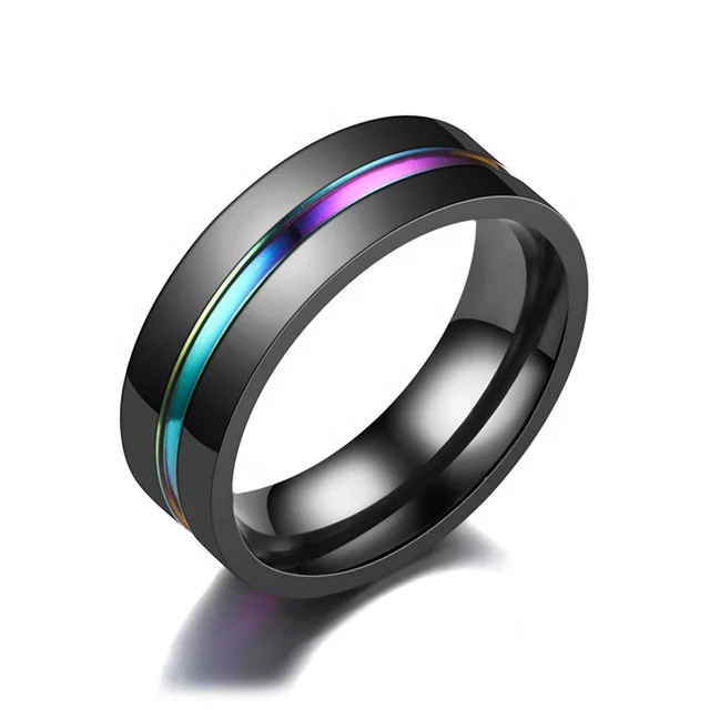 

High Quality Fashion Jewelry 8MM 316L Stainless Steel Men Black Rings