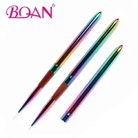 

BQAN Nail Art Liner Brush Aurora Metal Handle Flower Drawing Pen Fine Stripe Painting Brushes