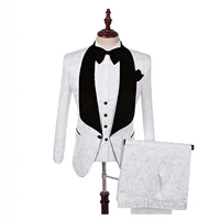 

2019 Shawl Lapel Slim Fit Groom Tuxedos Red White Black Latest Coat Pant Designs Men Wedding Suits Men Prom Tuxedo Men Suit