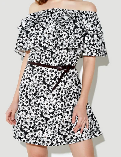 

EY1529D Summer Woman Fashion Dress 2016 Off Shoulder Floral Mini Dresses