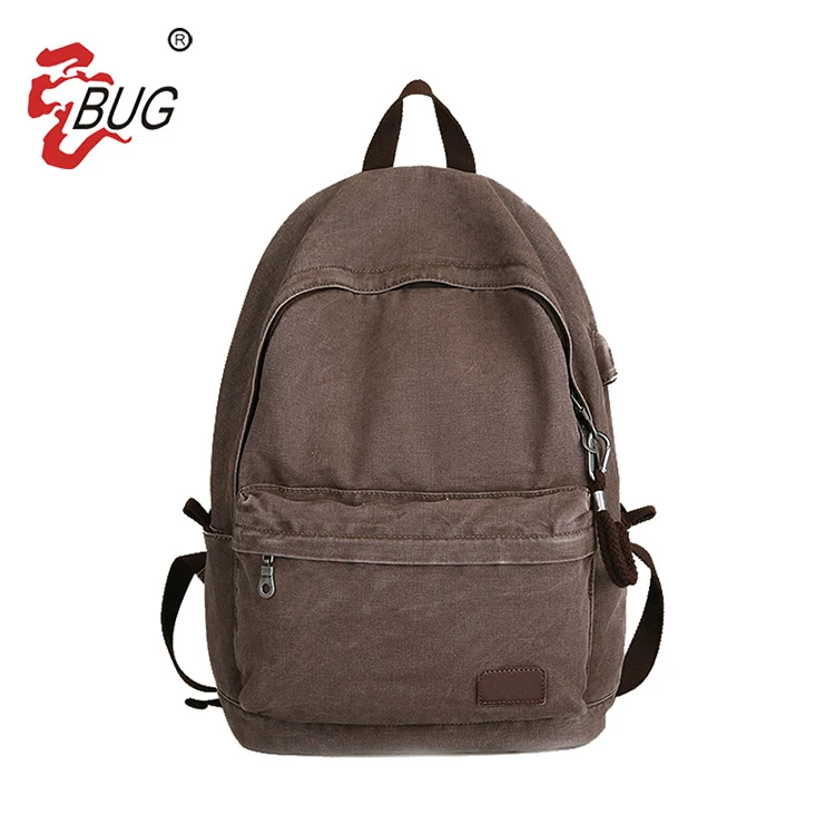 Vintage canvas backpack outdoor durable school bag usb charger backpack