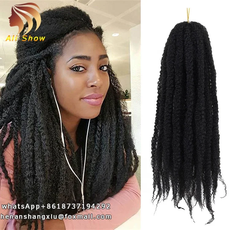 

Ali Show Fashion Hair Synthetic Kinky Crochet Twist Hair Bulk/afro Twist Kinky Crochet Braids/afro Curl Marley Braid Hair