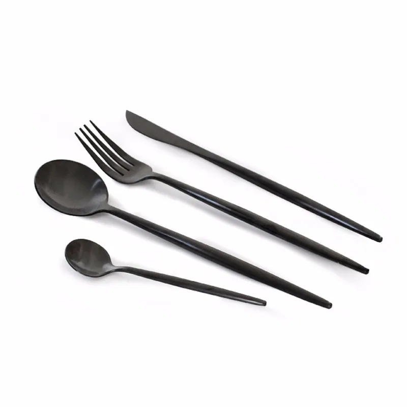 Factory Direct Matte Black Handle Cutlery Set Gift Set Buy Matte Black Cutlery,Black Handle