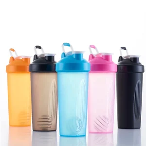 Image of Custom Logo BPA Free 20Oz Plastic Protein Shaker Bottle with mixing ball and Colorful Lid