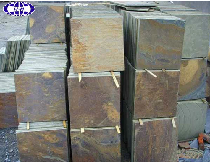 
Natural cheap colourful slate flooring tiles 60x60 culture stone 