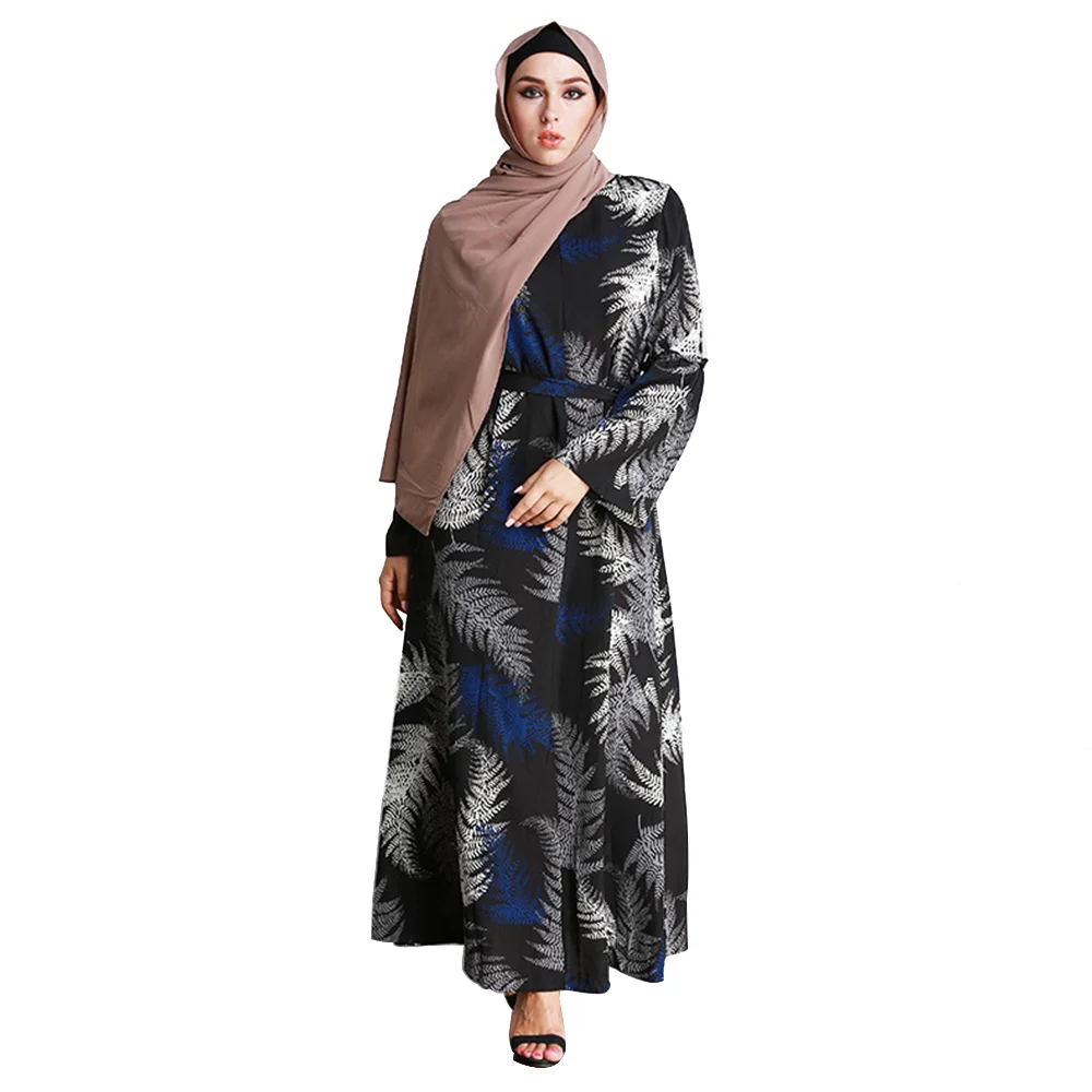 

Zakiyyah 5068 Fashion Design Plus Size Open Abaya for Muslim Prayer with Feather Printing Casual and Graceful Design, Picture