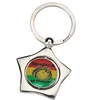 Wholesale Zinc Alloy Jamaica Star Shaped Keychain No Problem Double Sided Spinning Keyring