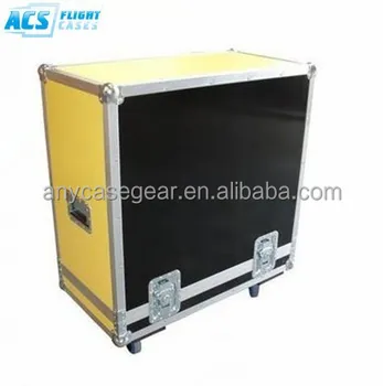 Custom 2x12 Cabinet Case With 6u Sleeved Rack Section In Yellow