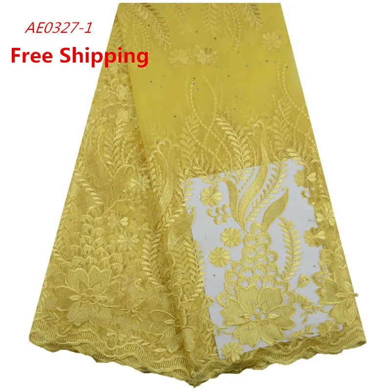 

African Bridal Lace Fabric Beaded Lace French Lace Mesh Fabric1553