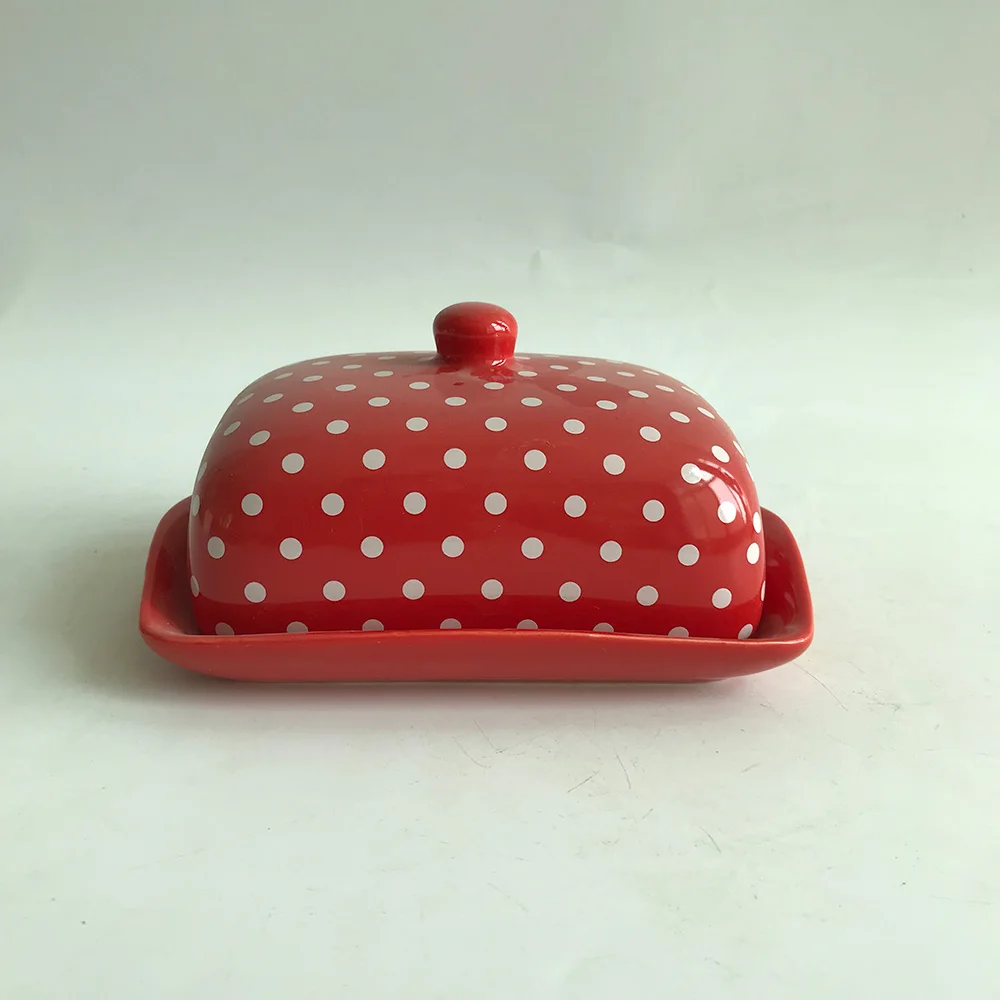 Wholesales Custom Colorful Glazed Ceramic Butter Dish With Lid Buy
