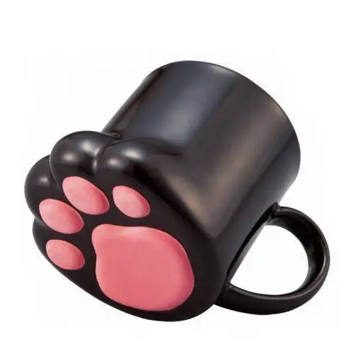 

Creative Cute Cat Paws mug Tiger Paws mug Office coffee mug tumbler Personality Breakfast milk porcelain, Black,pink