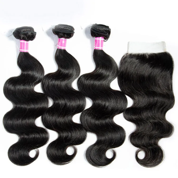 

Natural 3 Bundles of Brazilian Hair with Closure Unprocessed Wholesale, N/a