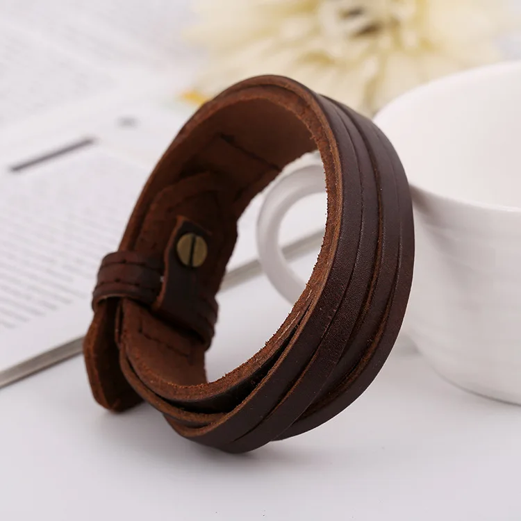 

Simple style Genuine leather bracelets mens leather bracelet couples bracelets